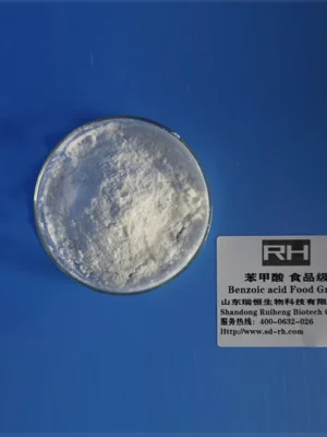 Premium Food Grade Benzoic Acid E210 sample for food and beverage preservation.