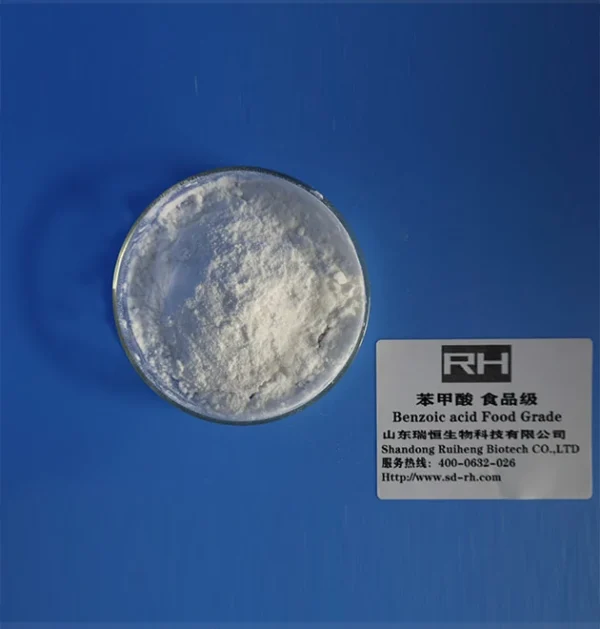 Premium Food Grade Benzoic Acid E210 sample for food and beverage preservation.