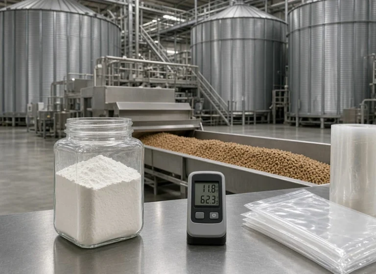 Calcium propionate in animal feed used as a mold inhibitor for feed storage