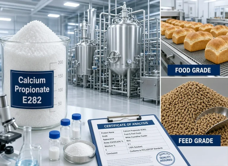 Calcium propionate E282 manufacturer supplying food grade and feed grade products